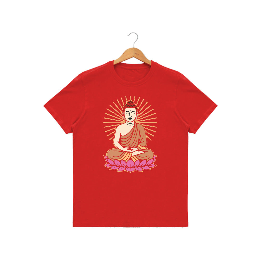 Women’s Graphic Print Round Neck T-Shirt- Buddha (170 GSM single jersey)