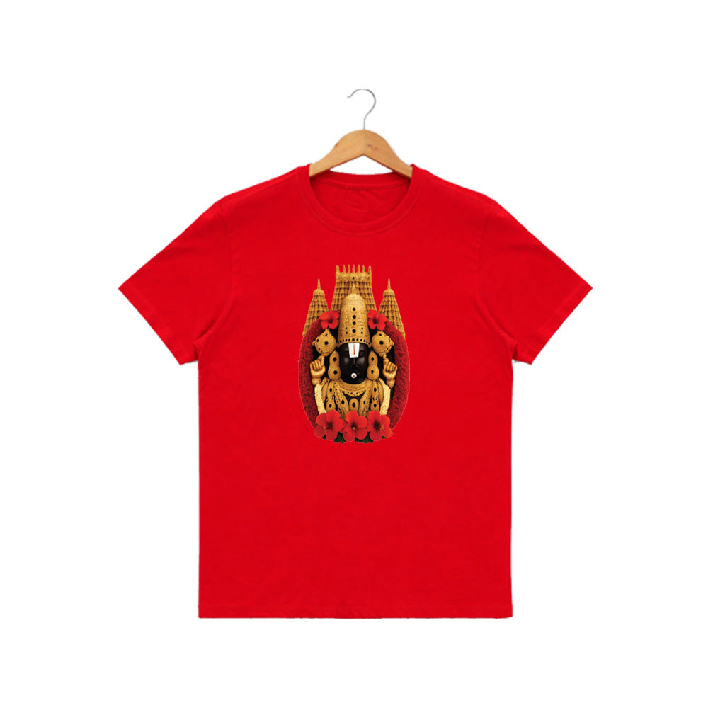 Men’s Graphic Print Round Neck T-Shirt-Tirupathi Balaji (170 GSM single jersey)
