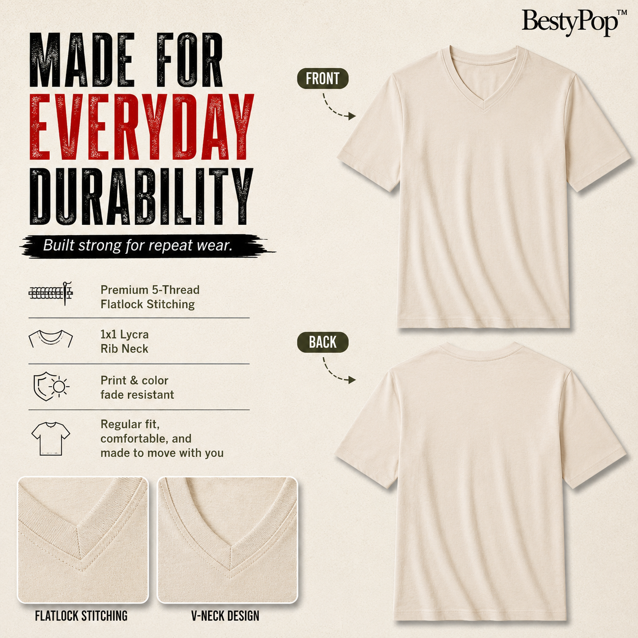 Men’s Plain V-Neck T-Shirt