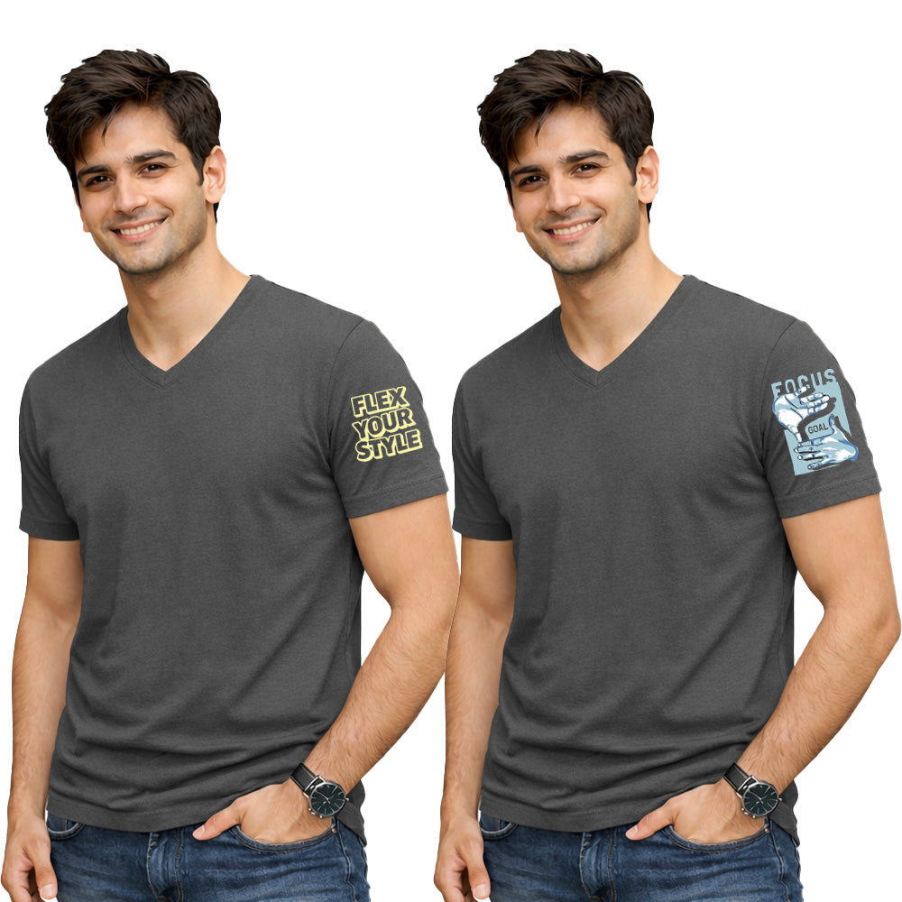 Men’s Plain V-Neck T-Shirt-Customize