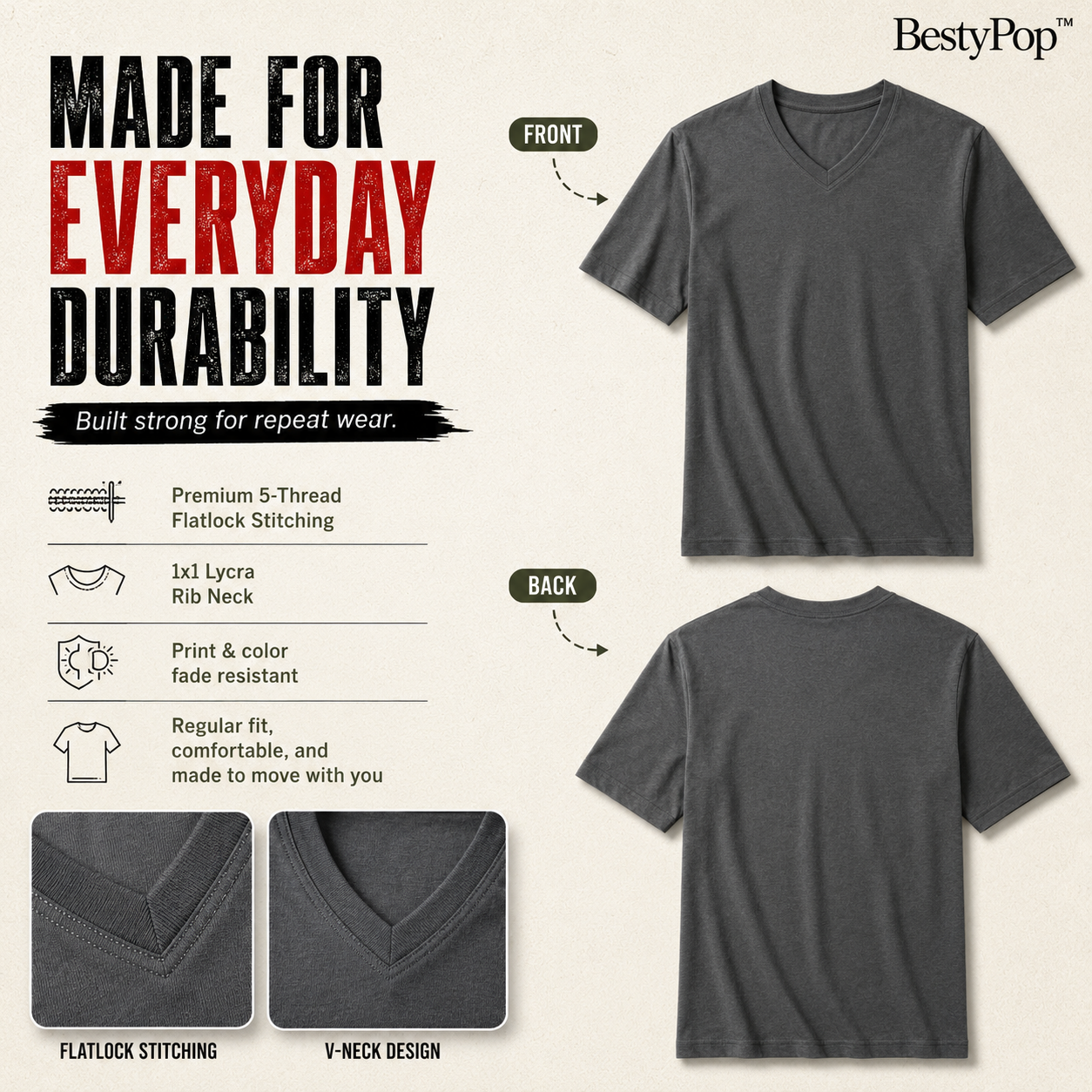 Men’s Plain V-Neck T-Shirt