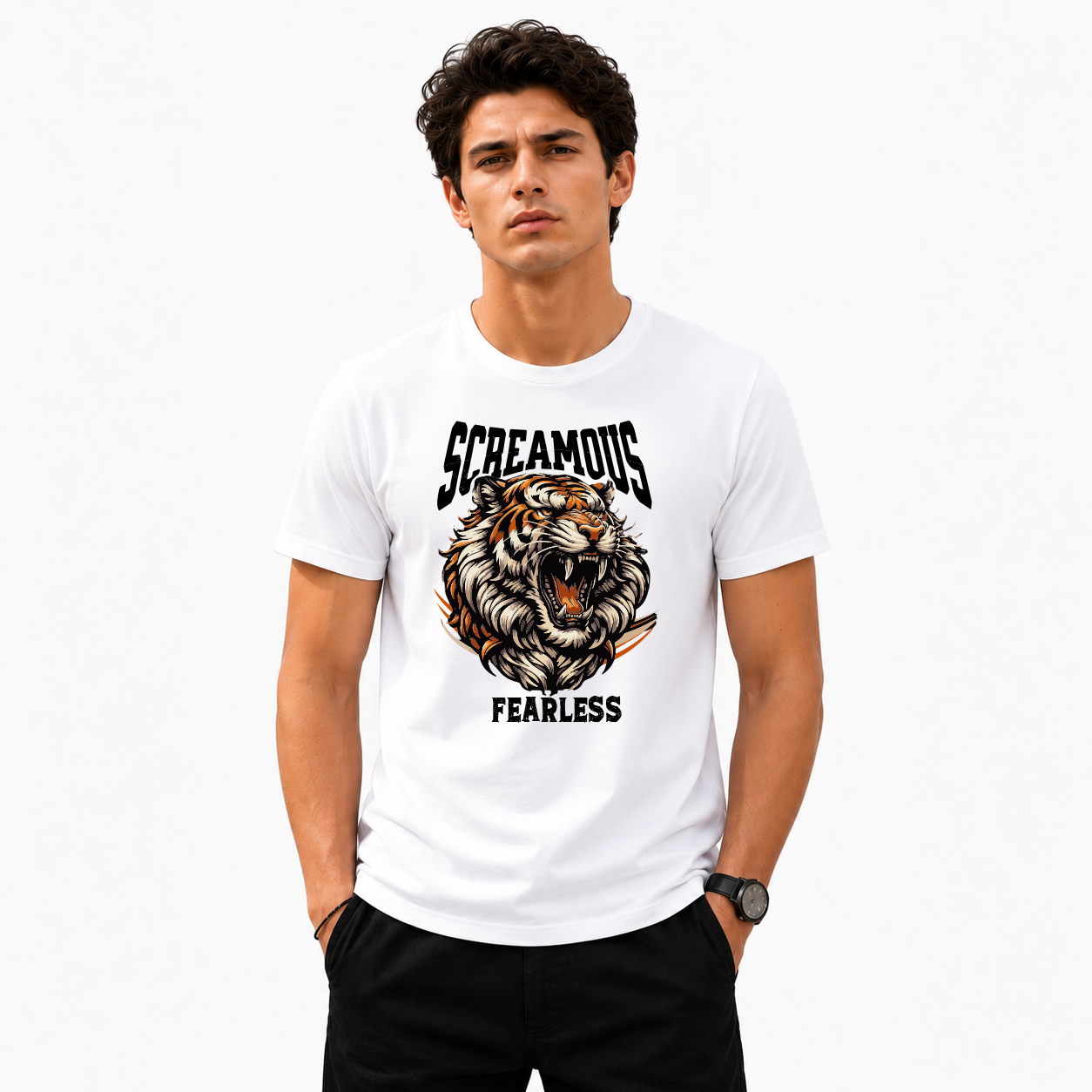 Men's Crew Neck t-shirt - Fearless (170 GSM single jersey)