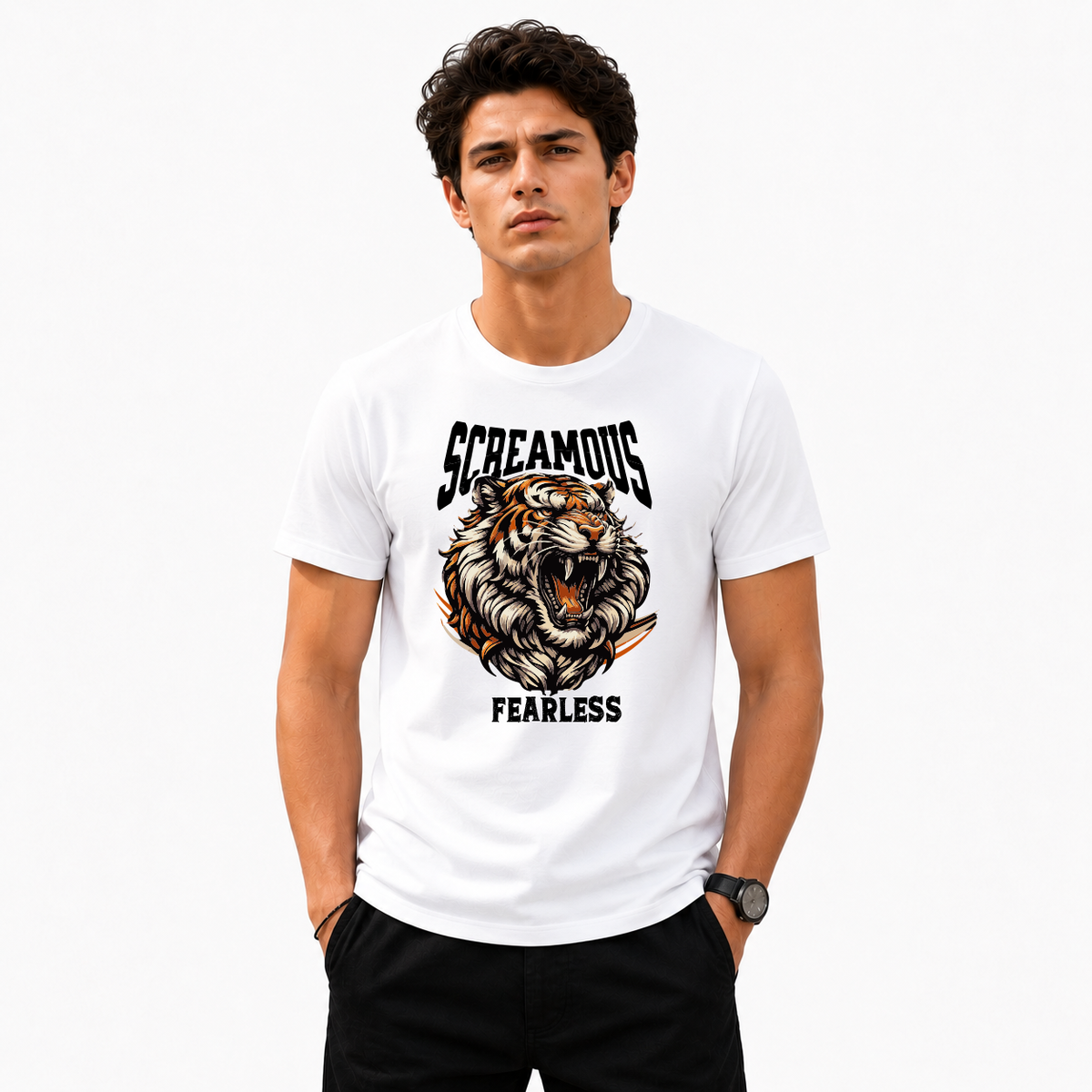 Men's Crew Neck t-shirt - Fearless (170 GSM single jersey)