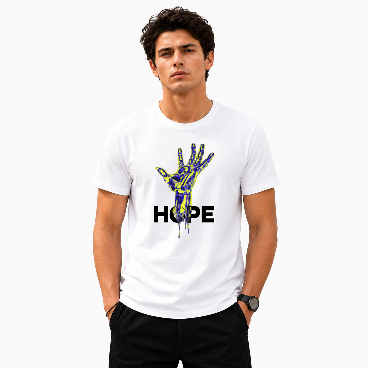 Men's Crew Neck t-shirt- Hope (170 GSM single jersey)