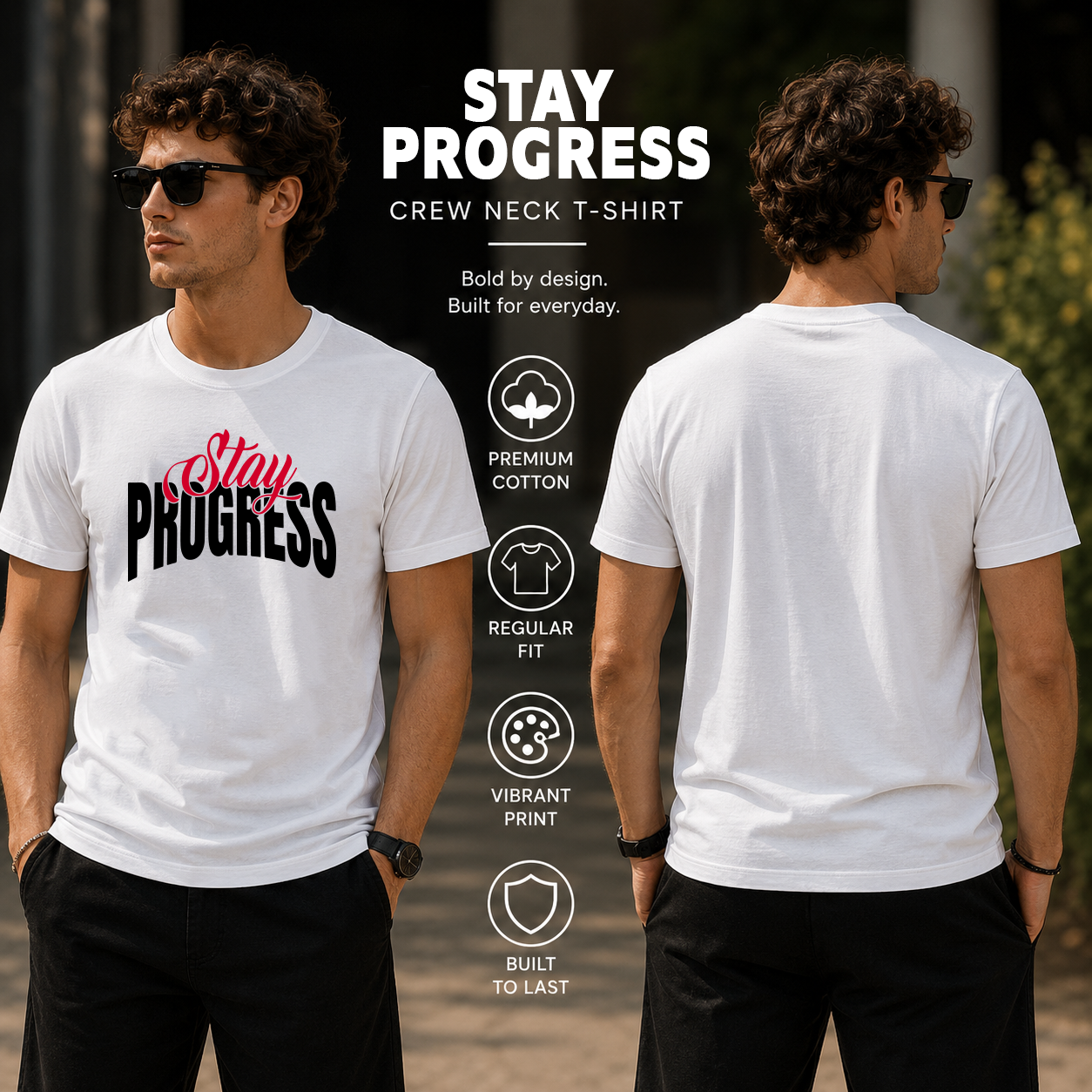 Men's Crew Neck t-shirt- Stay Process (170 GSM single jersey)
