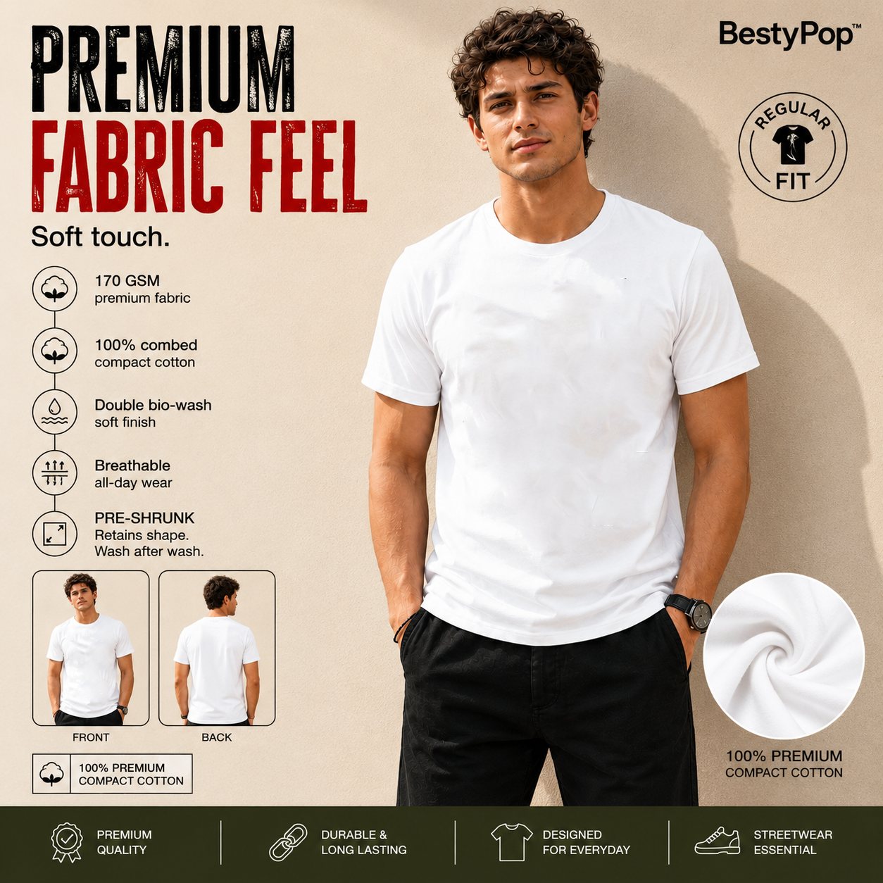 Men’s Plain Round Neck T-Shirt