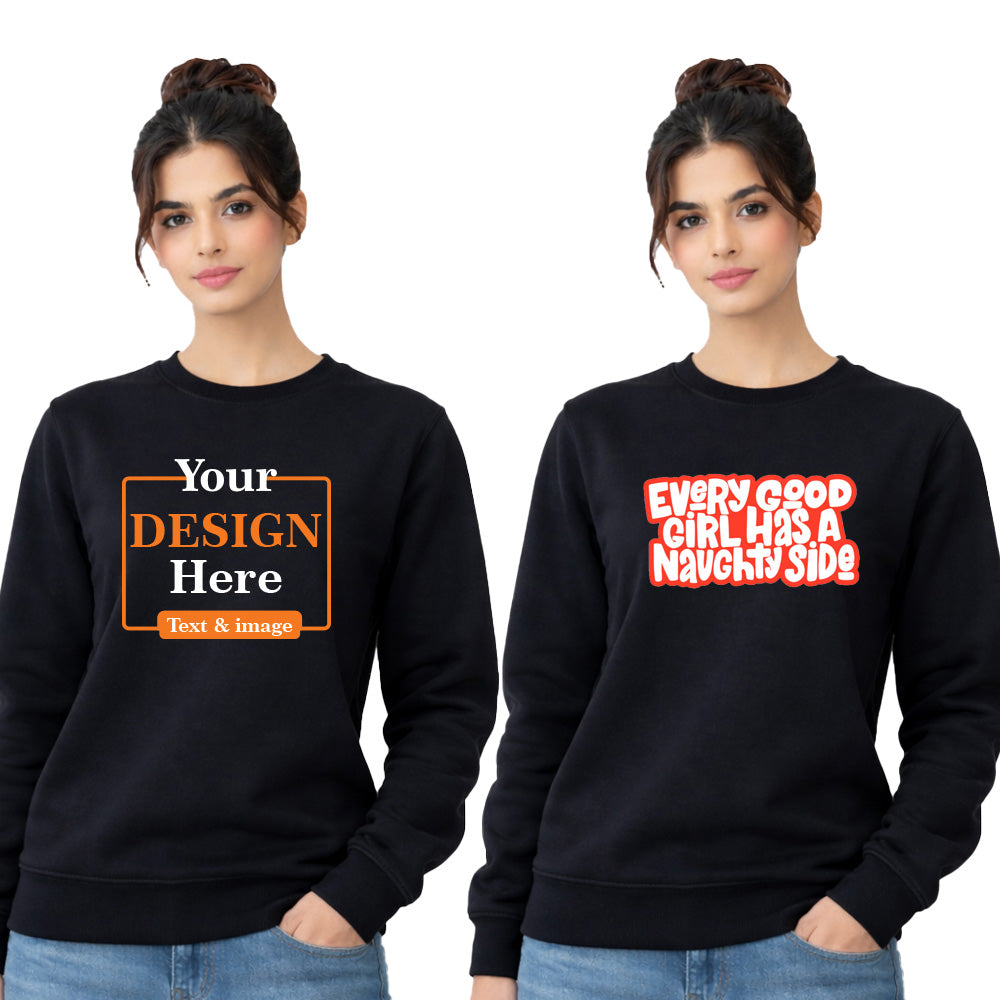 Women Round Neck sweatshirt T-shirt – Customize