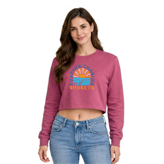 Women’s Oversized full Sleeve Crop Top - Sunsets (270 GSM French Terry)
