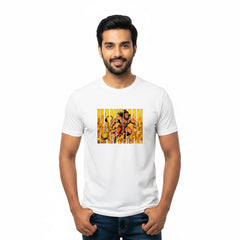 Men’s Graphic Print Round Neck T-Shirt- Hanuman (170 GSM single jersey)