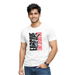 Men’s Graphic Print Round Neck T-Shirt-Jesus(170 GSM single jersey)