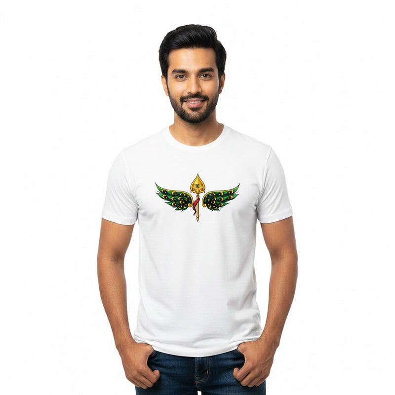 Men’s Graphic Print Round Neck T-Shirt- Murugan (170 GSM single jersey)