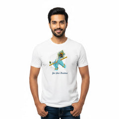 Men’s Graphic Print Round Neck T-Shirt- Krishna (170 GSM single jersey)