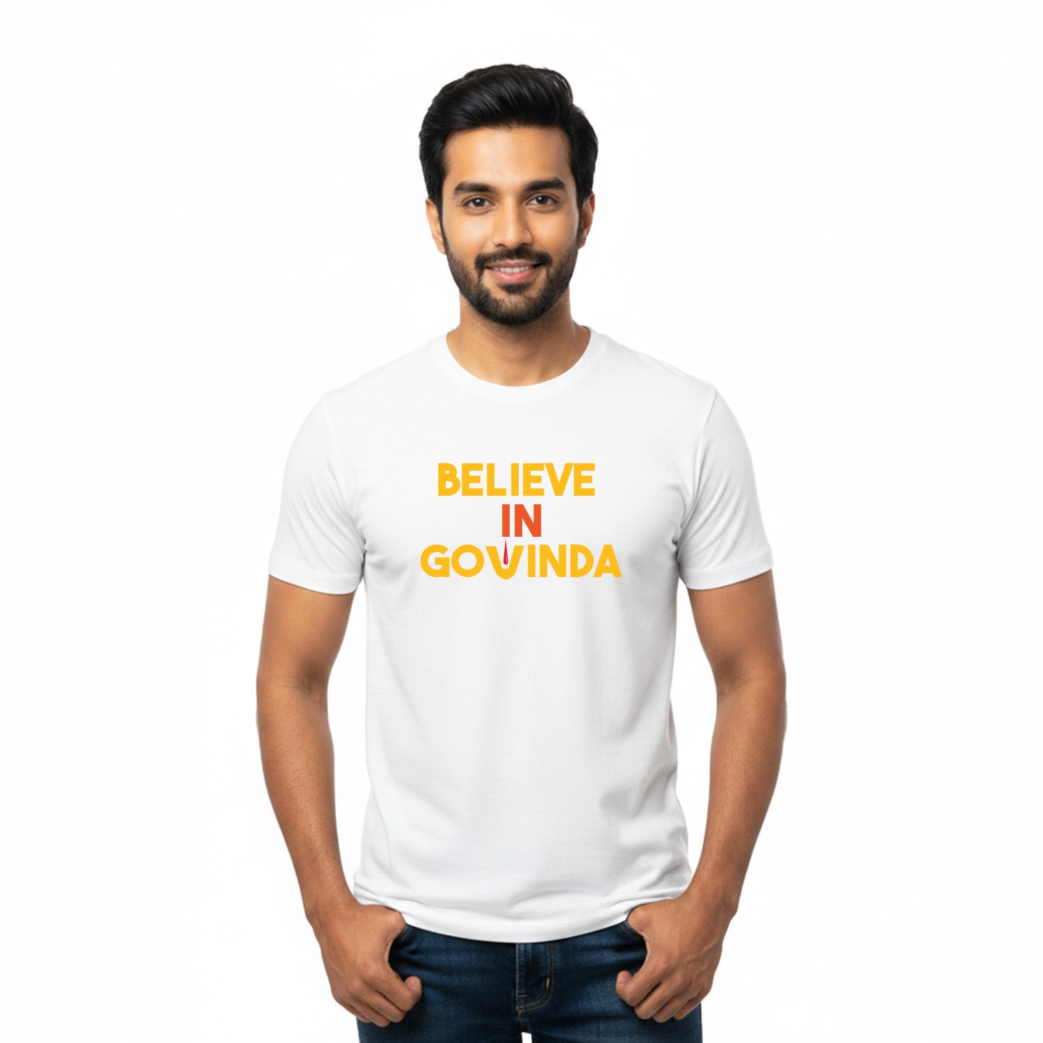 Men’s Graphic Print Round Neck T-Shirt-Tirupathi Balaji (170 GSM single jersey)