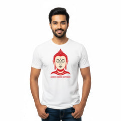 Men’s Graphic Print Round Neck T-Shirt- Buddha (170 GSM single jersey)
