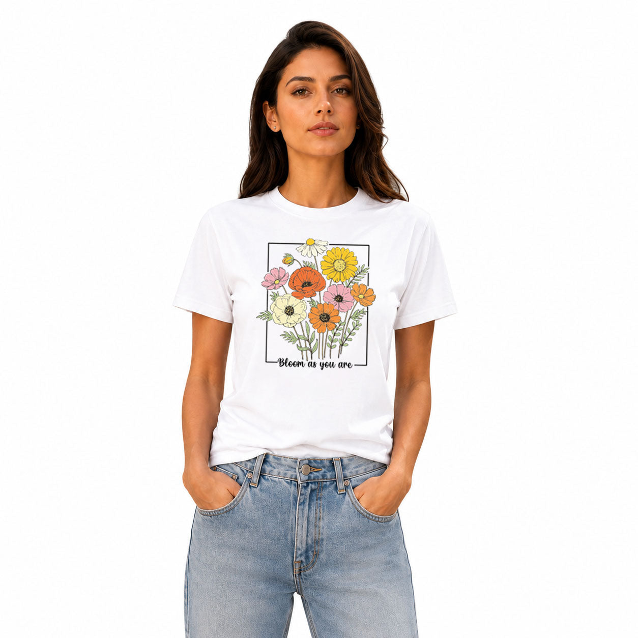 Women's Crew Neck t-shirt - Bloom as you are (170 GSM single jersey)