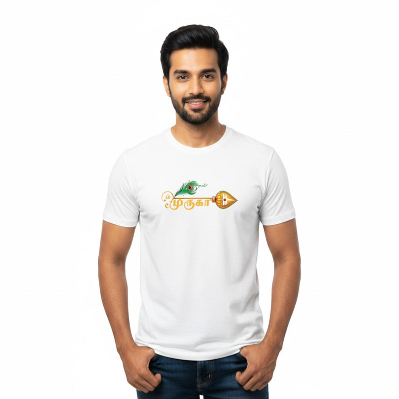 Men’s Graphic Print Round Neck T-Shirt- Murugan (170 GSM single jersey)