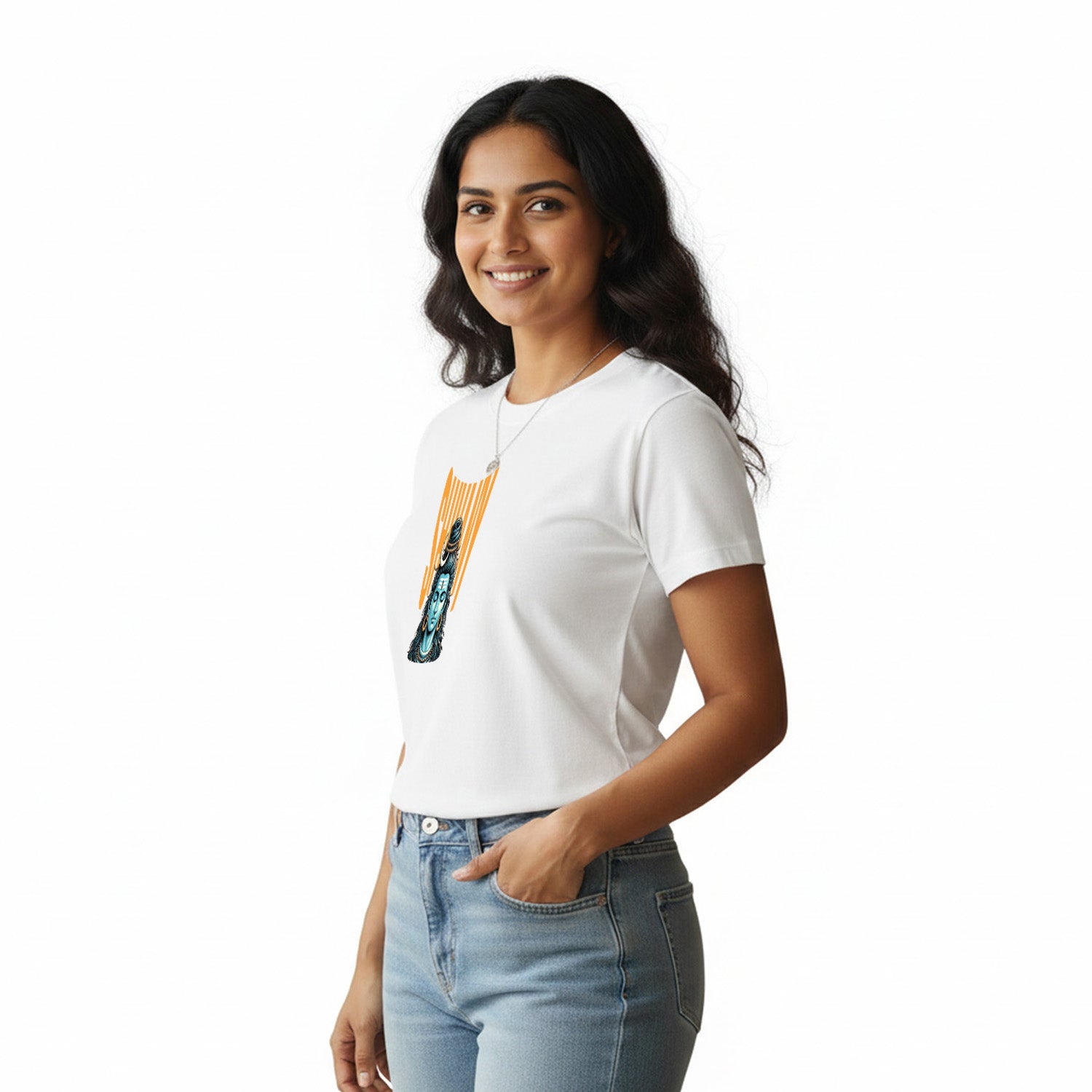 Women’s Graphic Print Round Neck T-Shirt - Shivan (170 GSM single jersey)