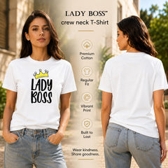 Women's Crew Neck t-shirt - Lady Boss (170 GSM single jersey)