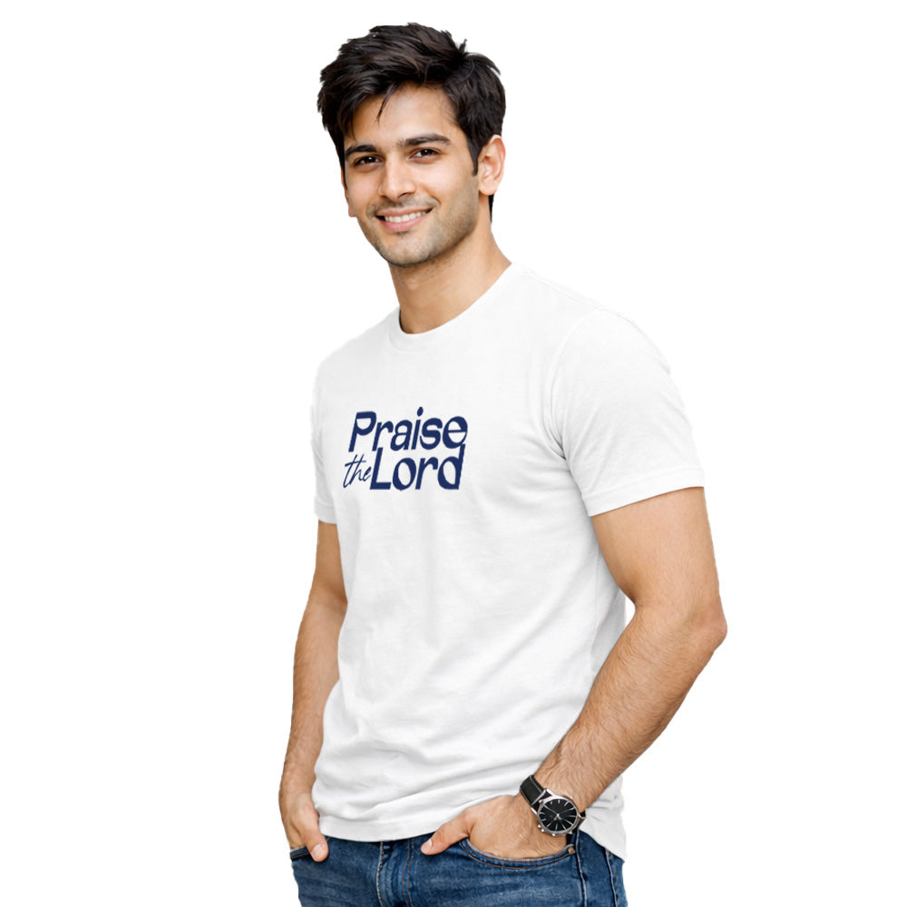Men’s Graphic Print Round Neck T-Shirt-Jesus(170 GSM single jersey)