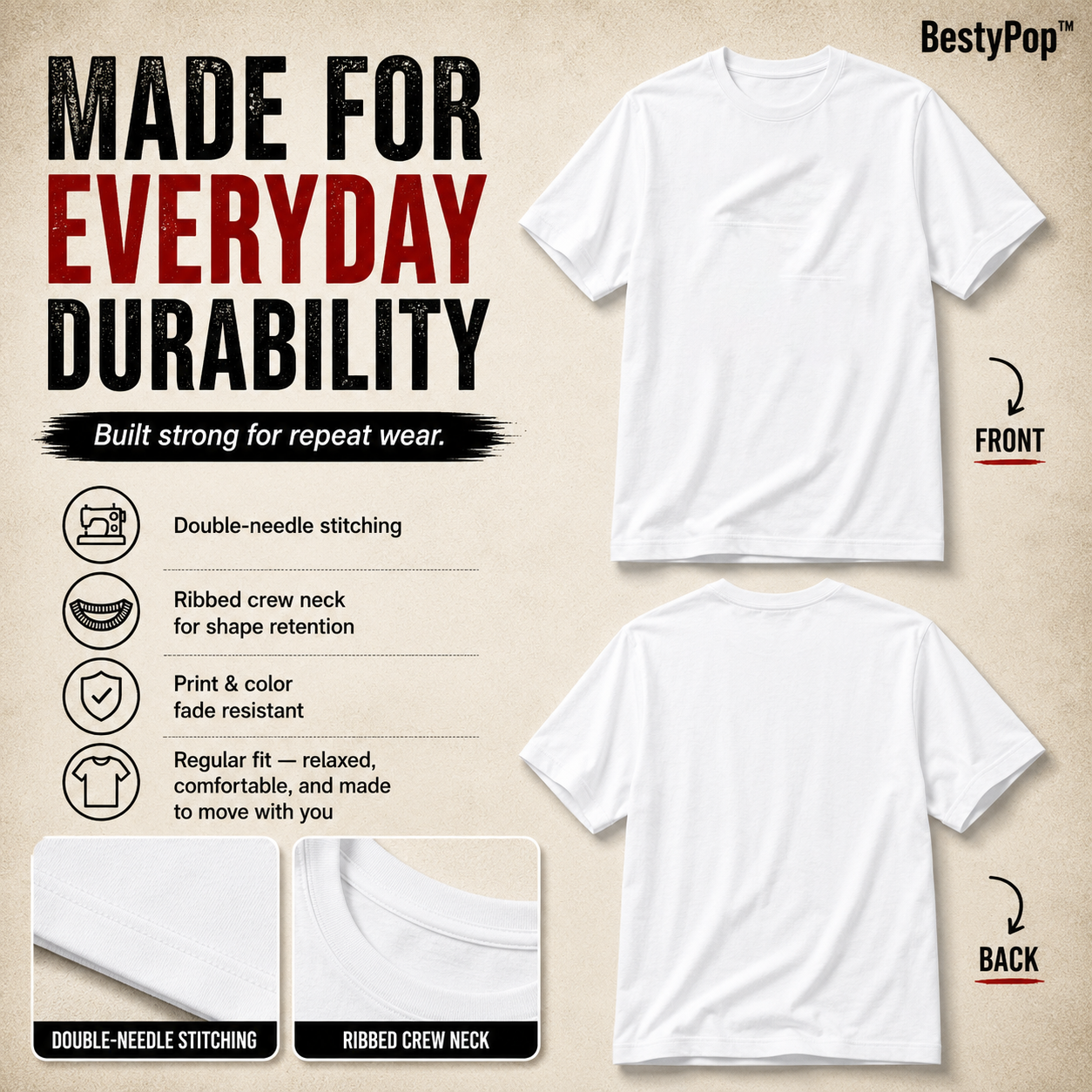 Girl’s Plain Round Neck T-Shirt