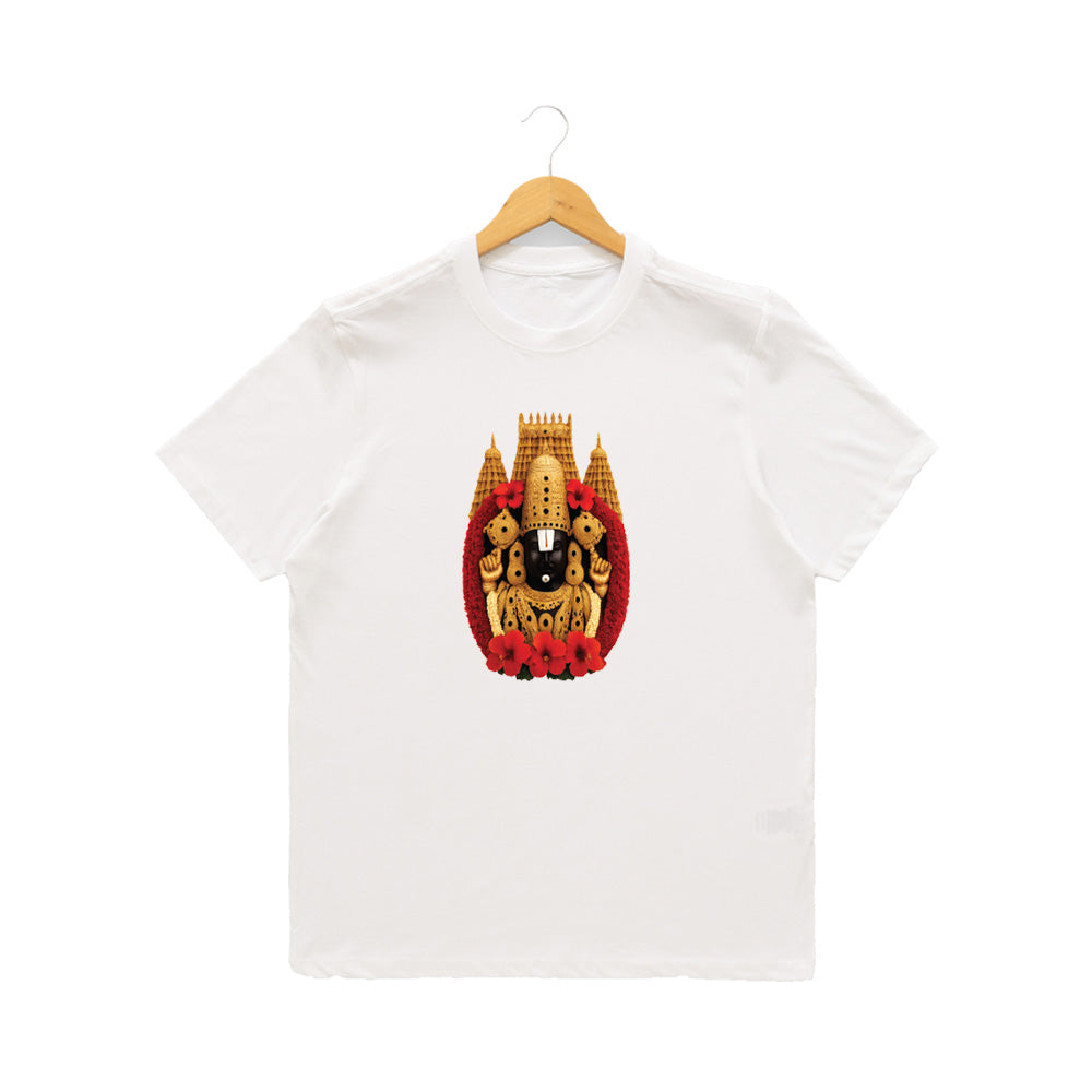 Men’s Graphic Print Round Neck T-Shirt-Tirupathi Balaji (170 GSM single jersey)