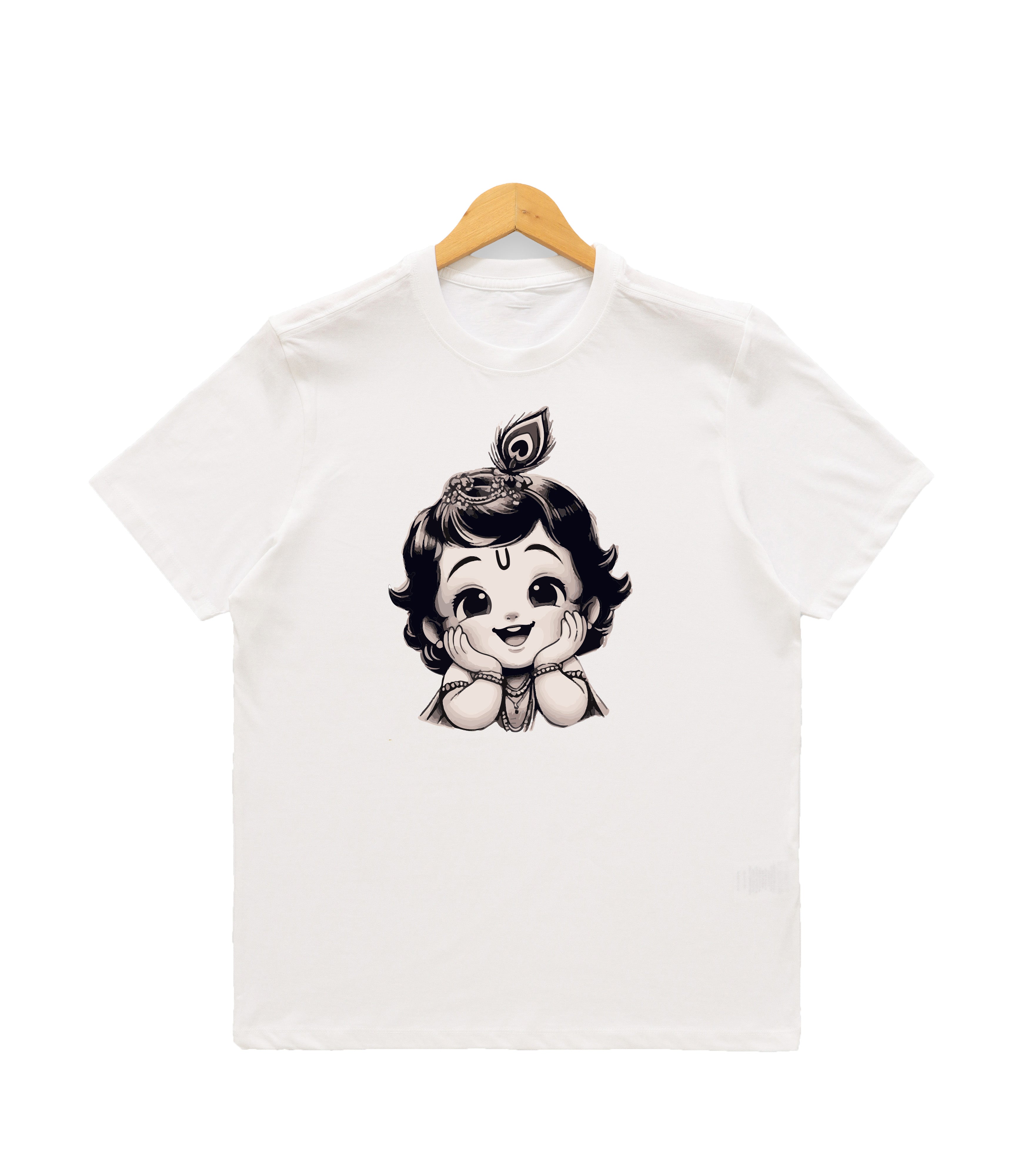 Women’s Graphic Print Round Neck T-Shirt- Krishna (170 GSM single jersey)