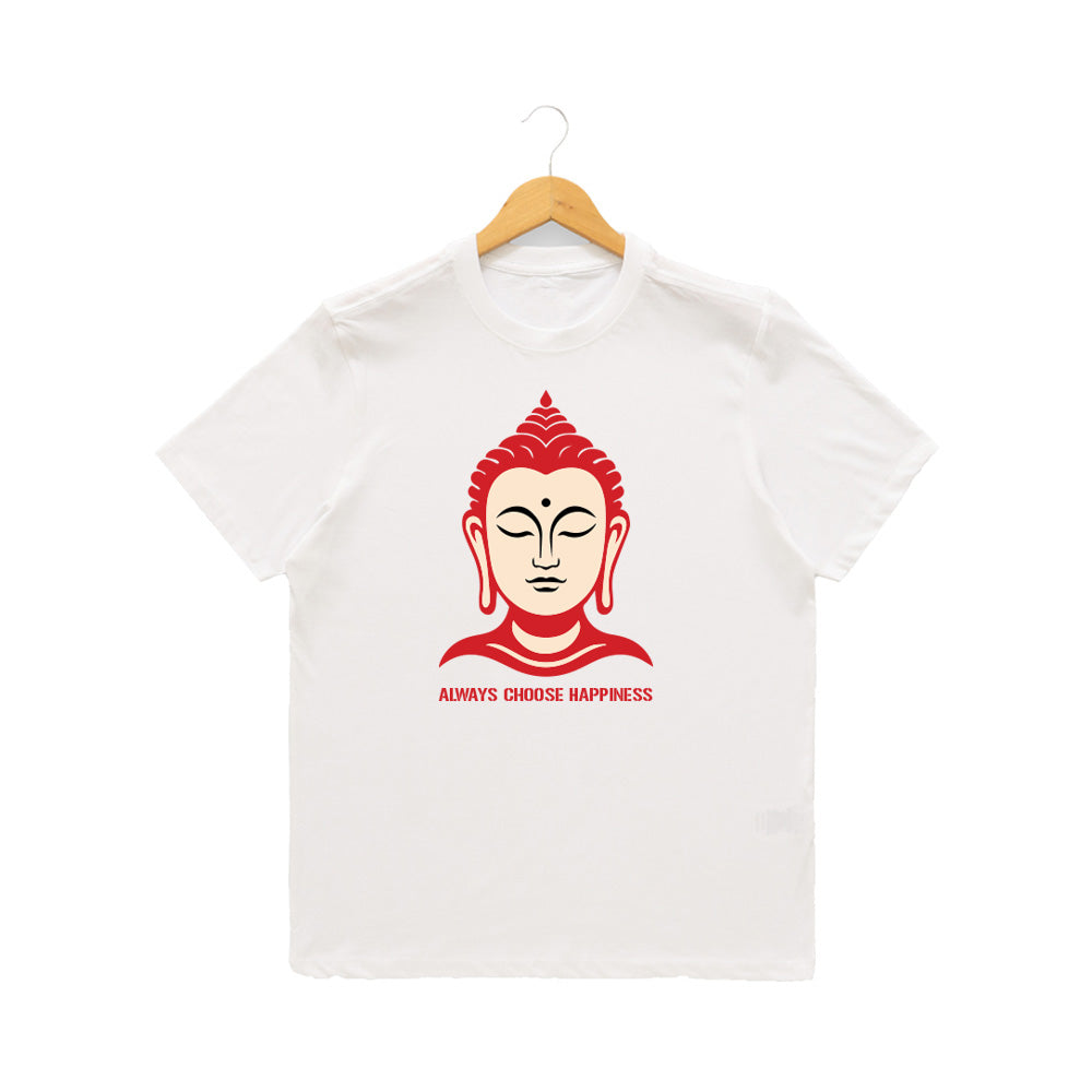 Men’s Graphic Print Round Neck T-Shirt- Buddha (170 GSM single jersey)