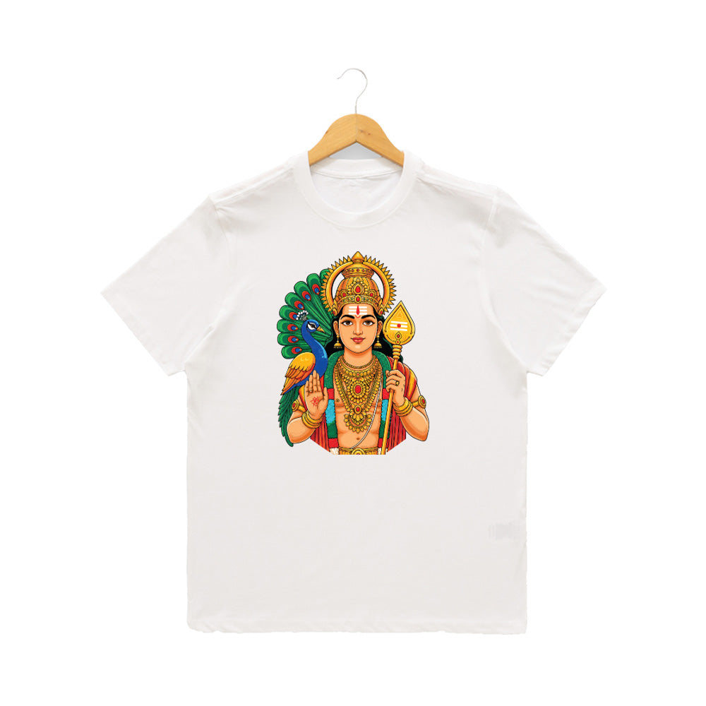 Men’s Graphic Print Round Neck T-Shirt- Murugan (170 GSM single jersey)