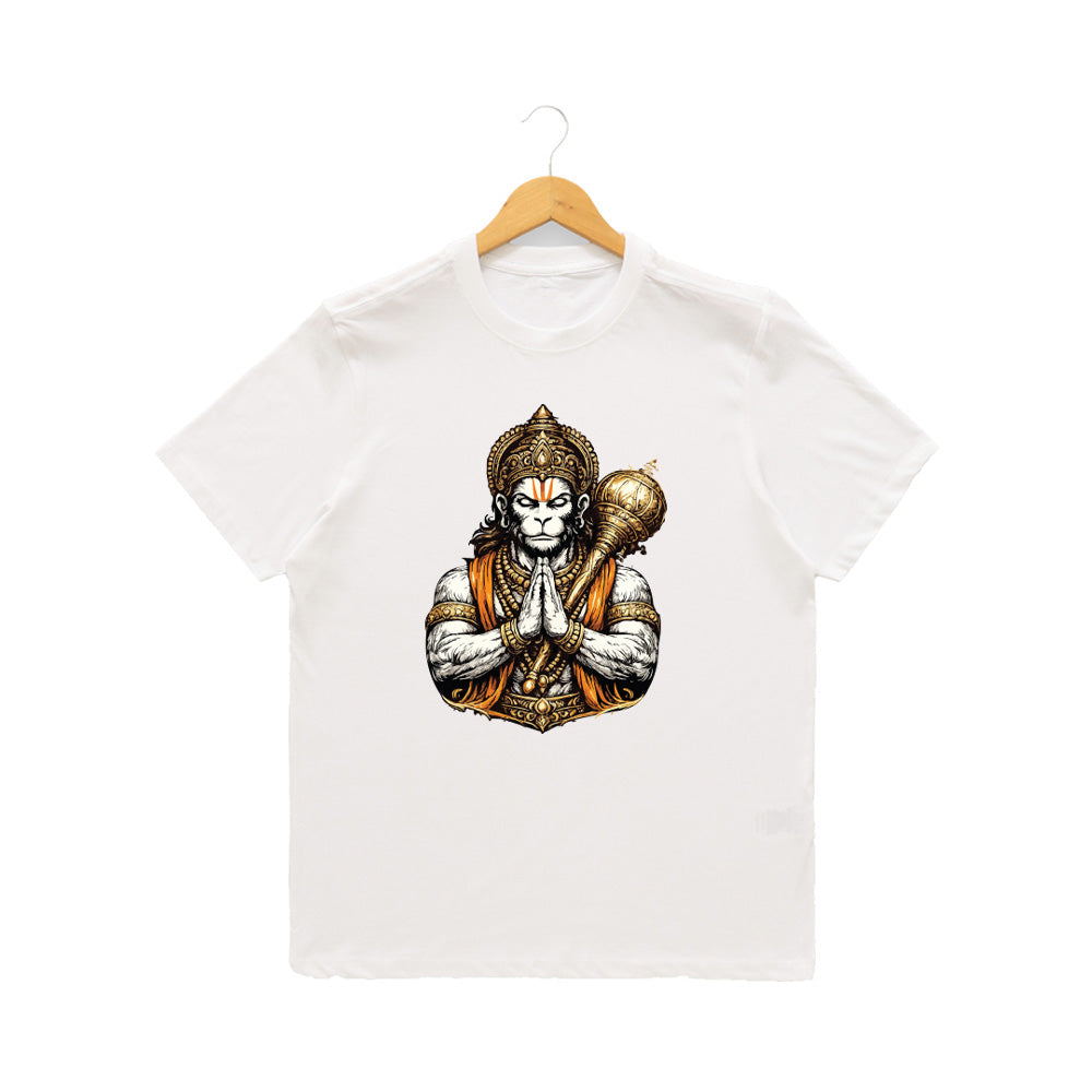 Men’s Graphic Print Round Neck T-Shirt- Hanuman (170 GSM single jersey)