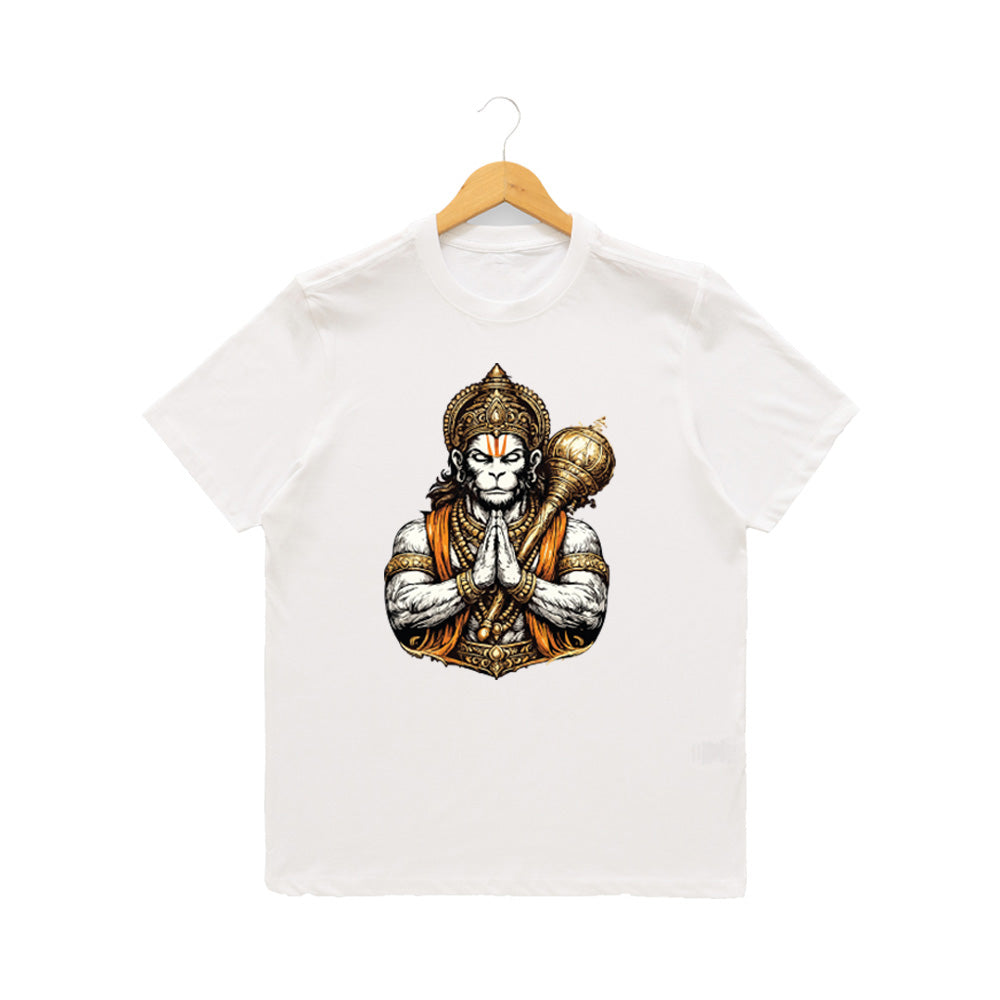 Women’s Graphic Print Round Neck T-Shirt- Hanuman(170 GSM single jersey)