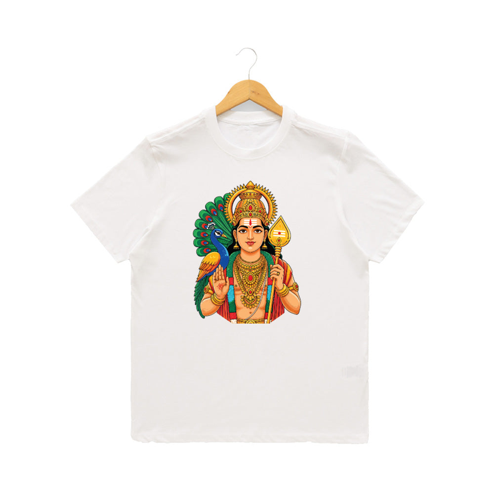 Women’s Graphic Print Round Neck T-Shirt- Murugan (170 GSM single jersey)