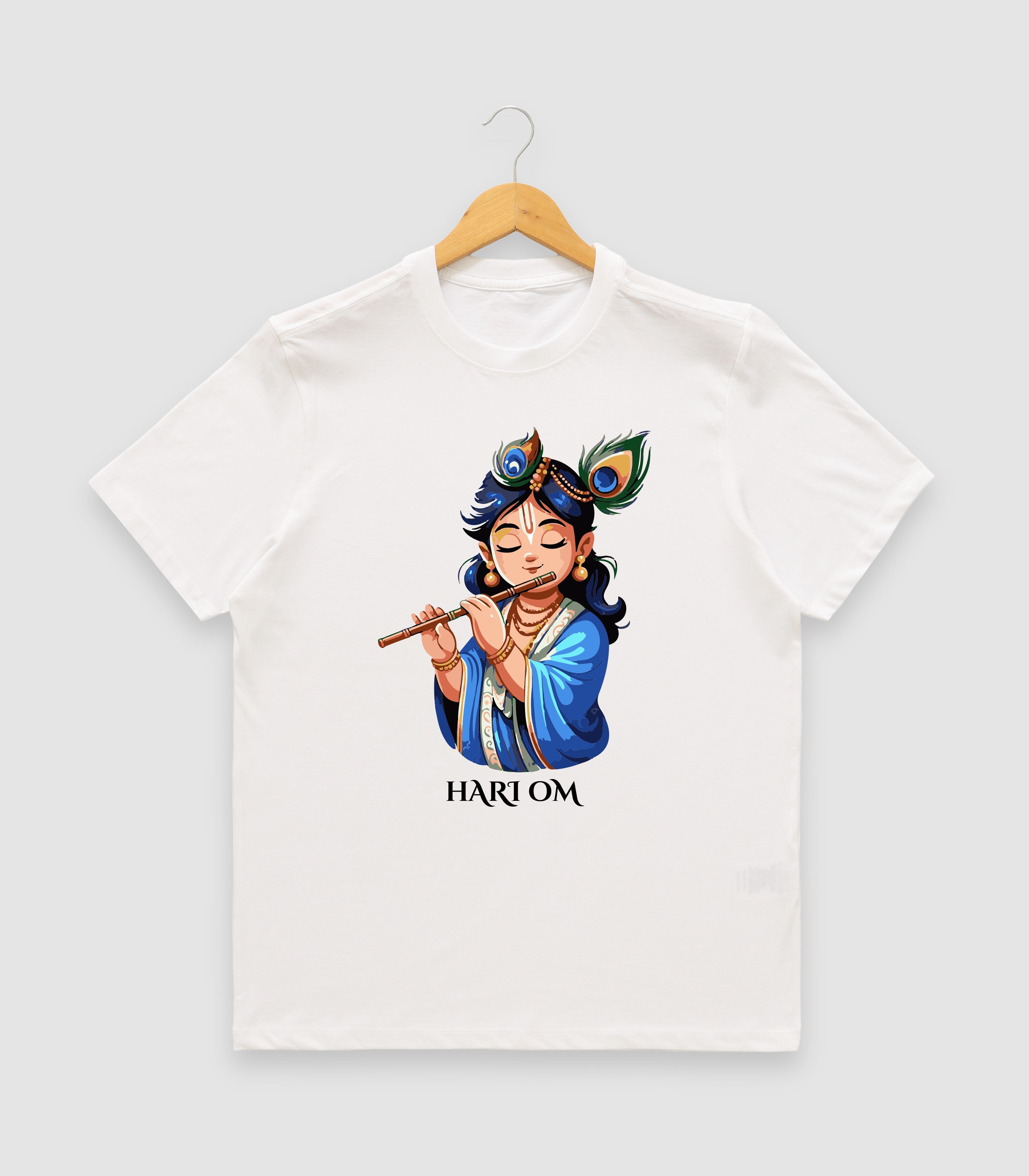 Men’s Graphic Print Round Neck T-Shirt- Krishna (170 GSM single jersey)
