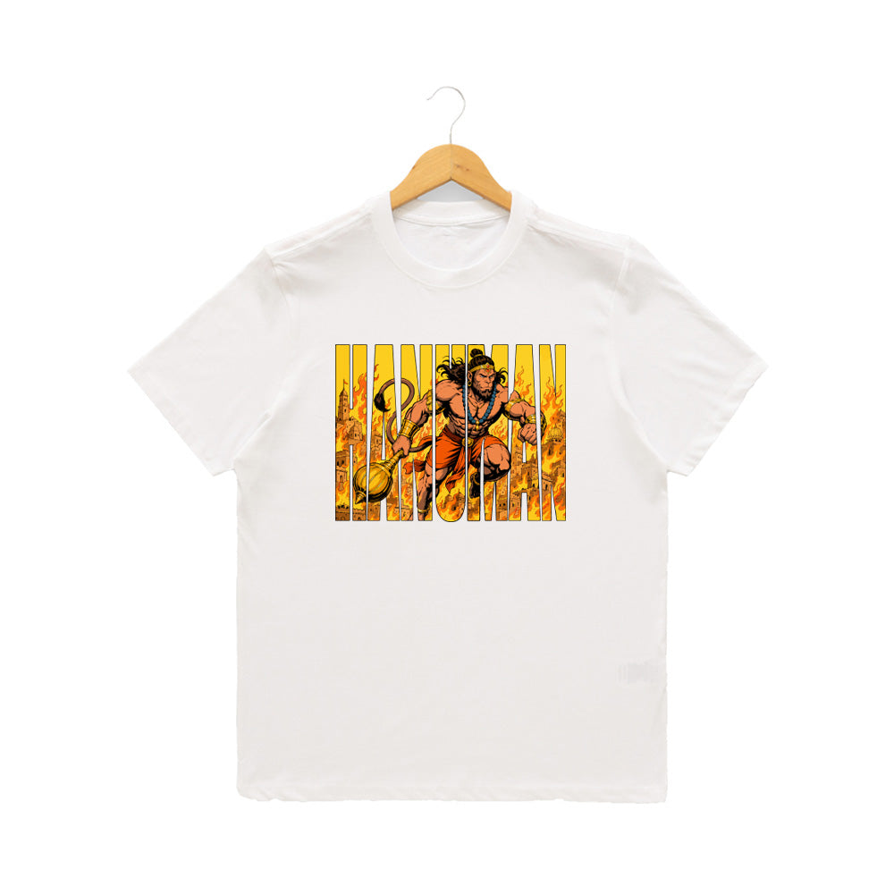 Men’s Graphic Print Round Neck T-Shirt- Hanuman (170 GSM single jersey)