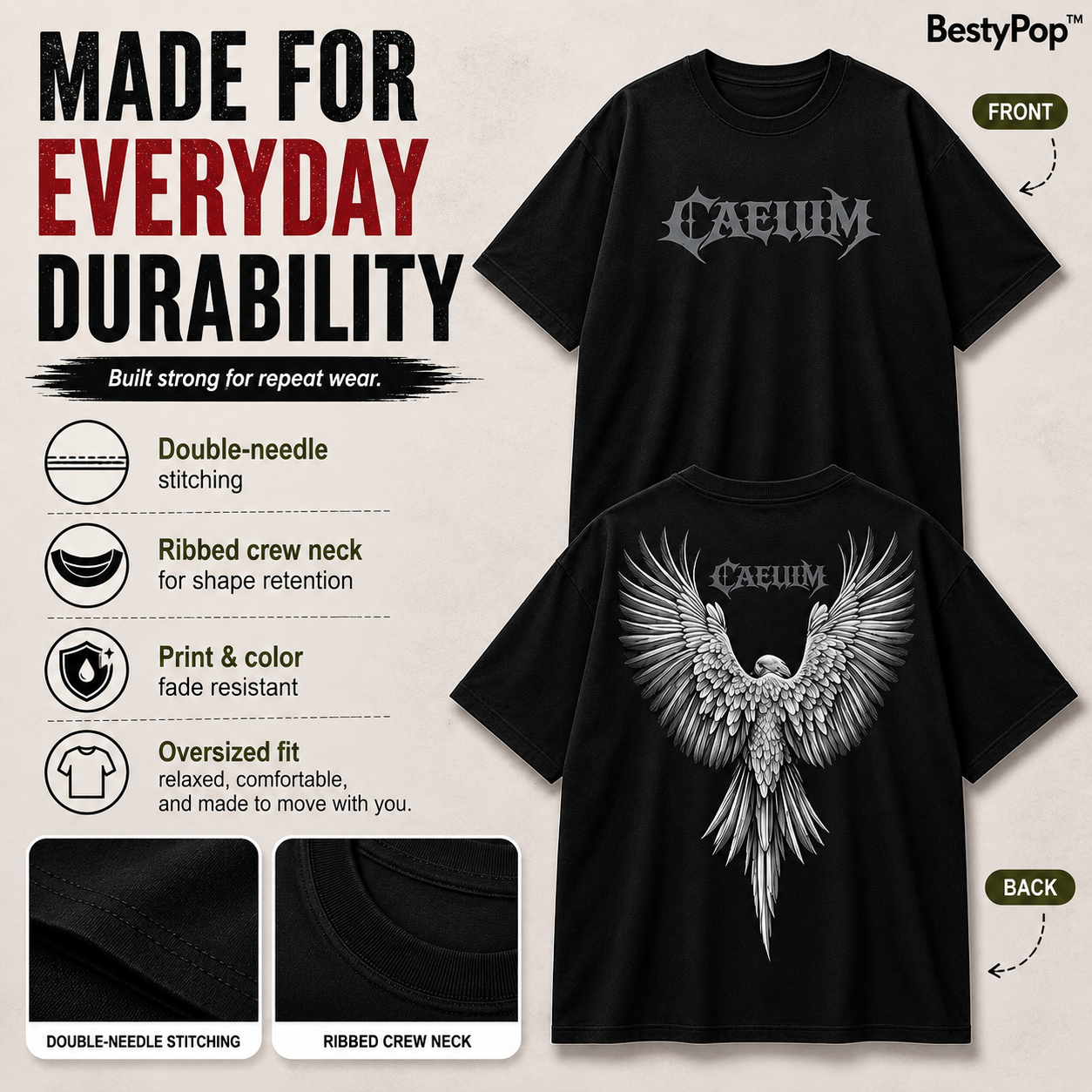 Men’s Oversized T-Shirt - Caelum (225 GSM heavyweight fabric)